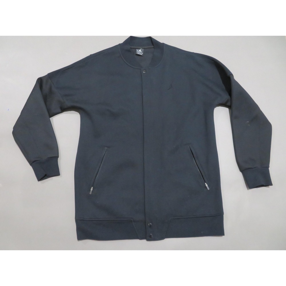 Jordan Tech Fleece Jacket Mens Large Varsity Snap Front Zip Jumpman 706735-011